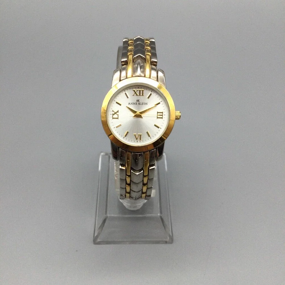 Anne Klein Womens Watch 25mm Two Tone Y10873 Bracelet New Battery 6.75